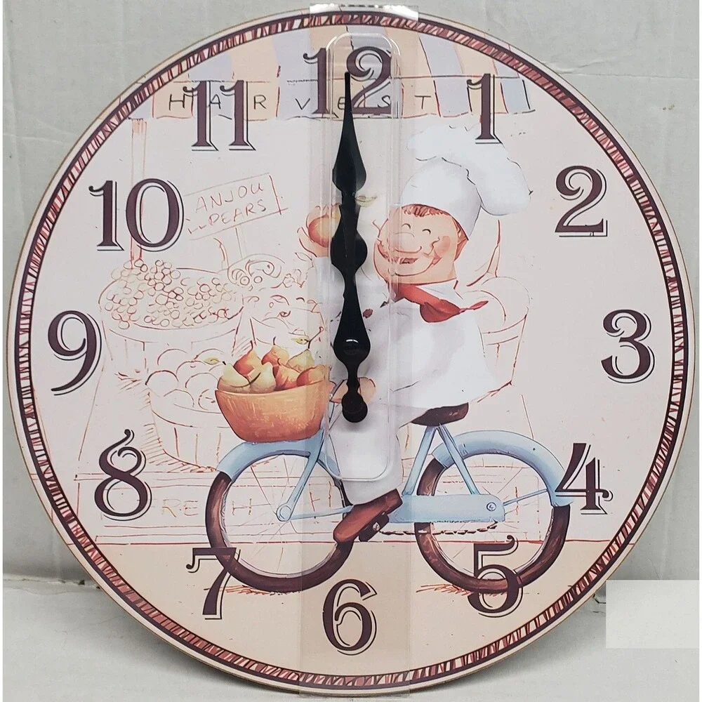 Kitchen Round Wall Wooden Clock (12